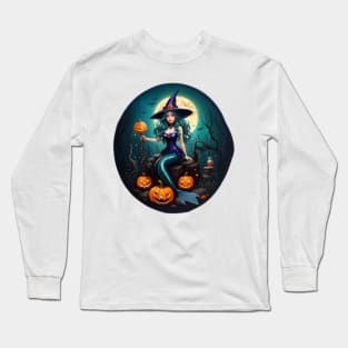 Full Moon Mermaid Witch Long Sleeve T-Shirt